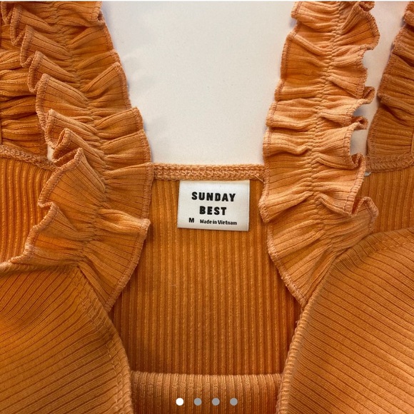 Aritzia Tops - Aritzia Sunday best orange ribbed bodysuit